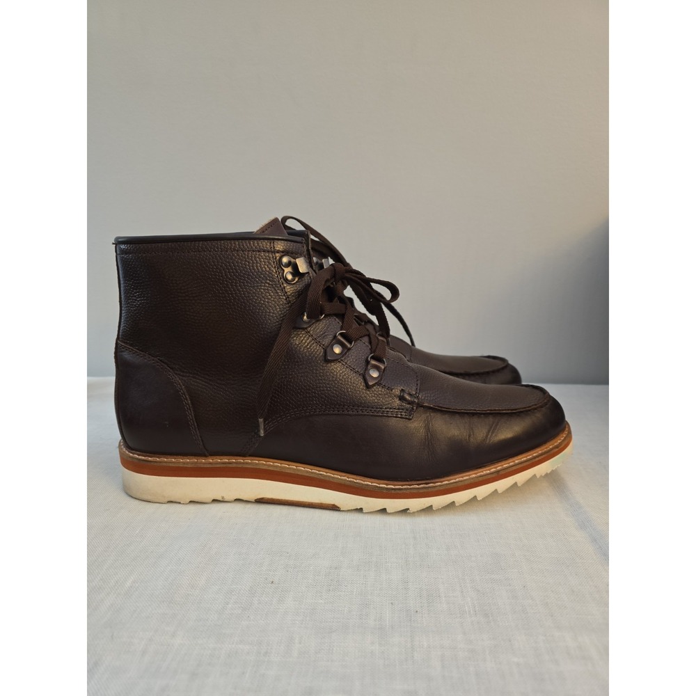Vintage Foundry Moc Toe Boots Shoes Men's 13 Brown Pebbled Leather